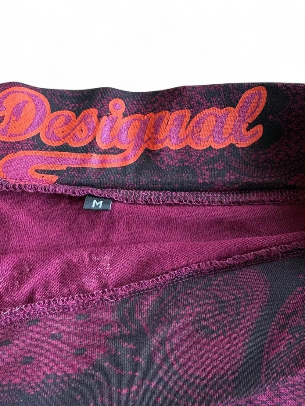 Desigual Burgundy and White Floral Midi Skirt - Picture 4 of 4
